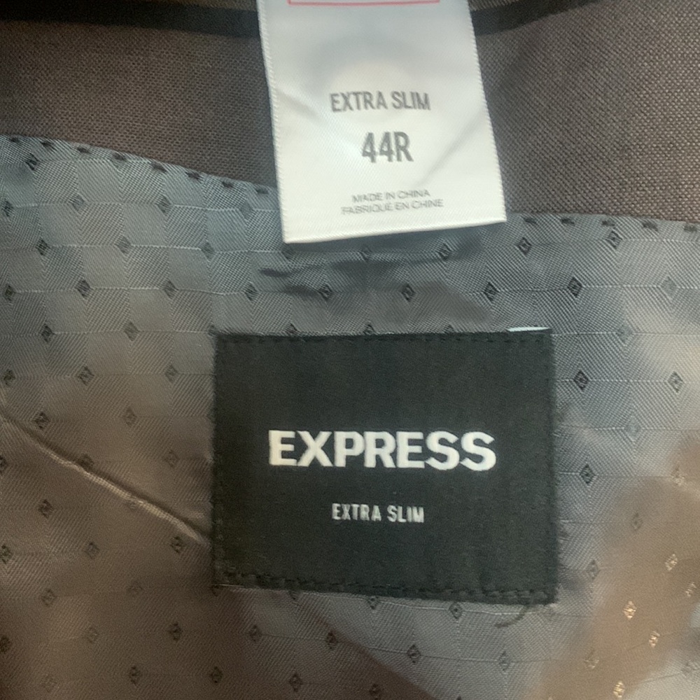 Express Extra Slim Brown Suit Jacket - image 5